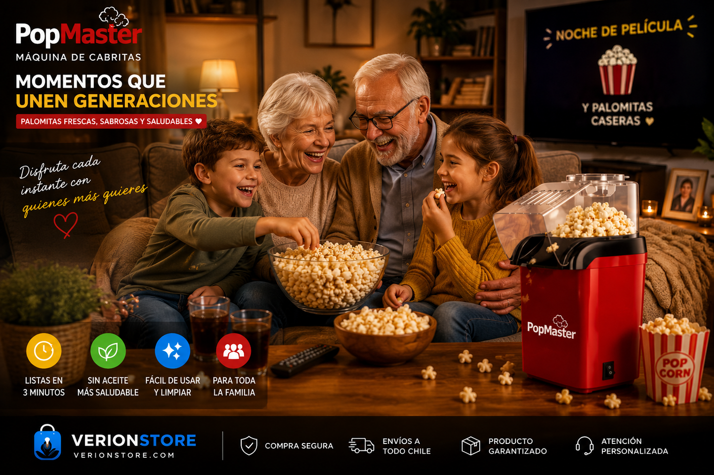 🍿🎬 PopMaster | Máquina de Palomitas Express ✨🍿